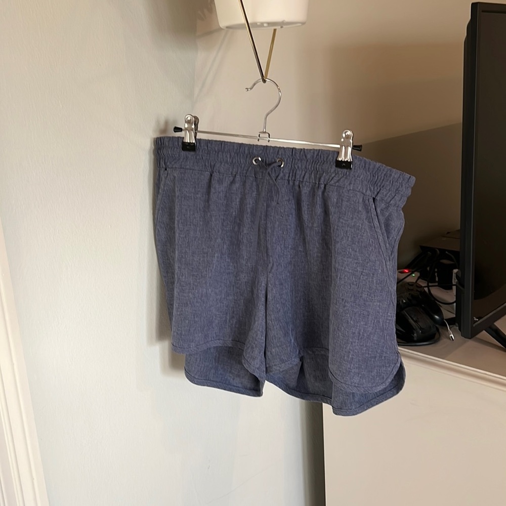 blue shorts